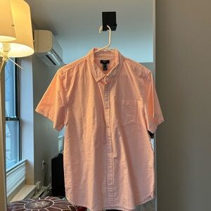 Men's Orange Pastel Button Down Short Sleeve Shirt